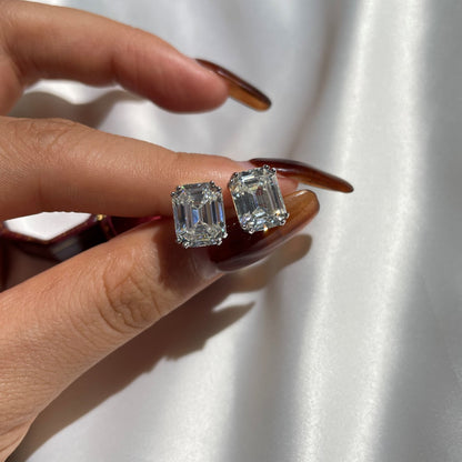 [Perla Lux]Dazzling Square Shape Earrings