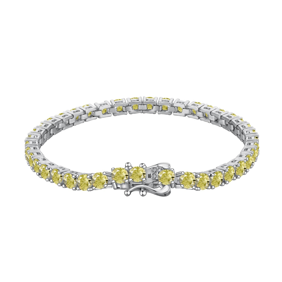 [Perla Lux]Ornate Dazzling Round Cut Tennis Bracelet