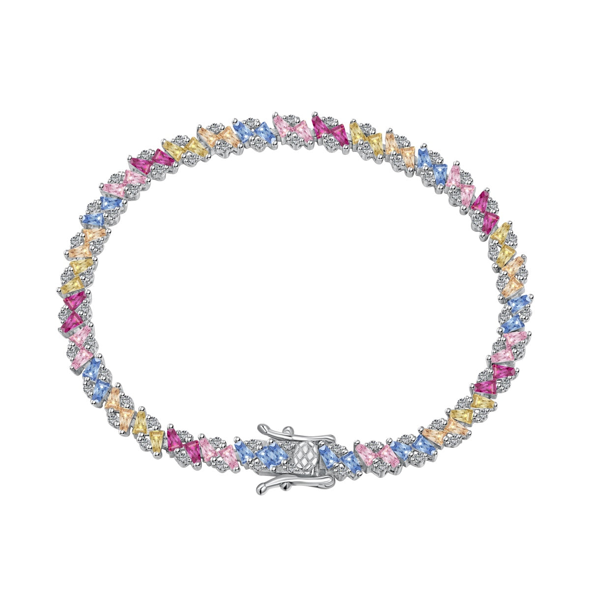 [Perla Lux]Ornate Sparkling Multi Cut Party Bracelet