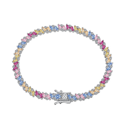 [Perla Lux]Ornate Sparkling Multi Cut Party Bracelet