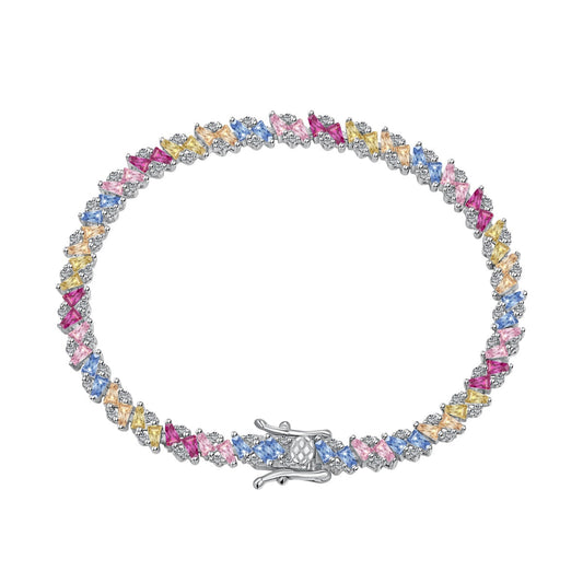 [Perla Lux]Ornate Sparkling Multi Cut Party Bracelet