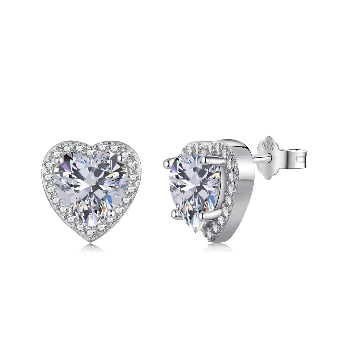 [Perla Lux]Sparkling Heart Shape Lover Earrings