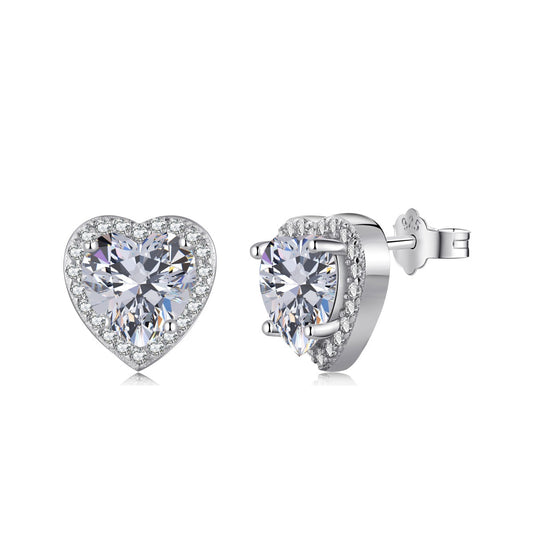 [Perla Lux]Sparkling Heart Shape Lover Earrings