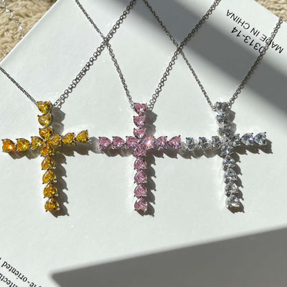 [Perla Lux]Radiant Cross Shape Necklace