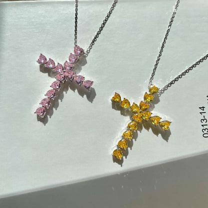 [Perla Lux]Radiant Cross Shape Necklace