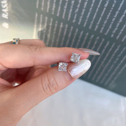 [Perla Lux]1.0 Carat Radiant Princess Cut Wedding Earrings