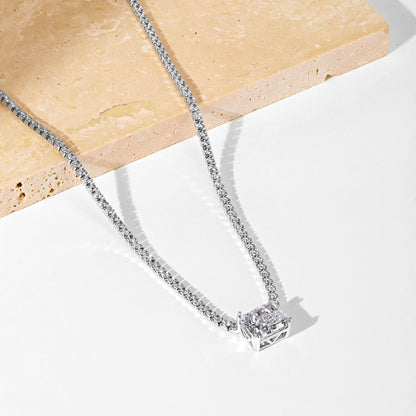 [Perla Lux]4.0 Carat Elegant Radiant Cut Necklace
