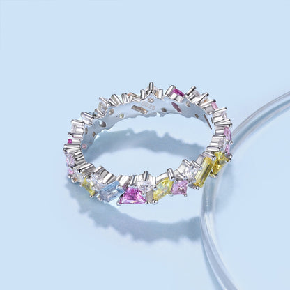 [Perla Lux]Dazzling Polychromatic Multi cut Daily Ring