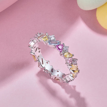 [Perla Lux]Dazzling Polychromatic Multi cut Daily Ring