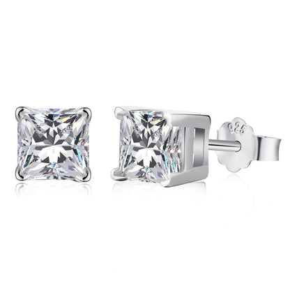 [Perla Lux]1.0 Carat Radiant Princess Cut Wedding Earrings