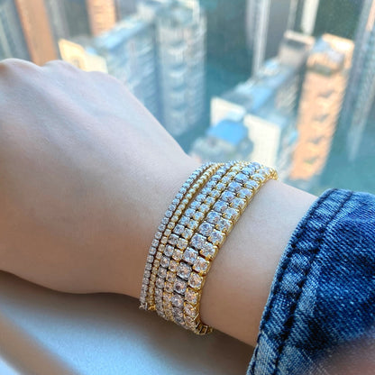[Perla Lux]Sparkling Radiant Princess Cut Tennis Bracelet
