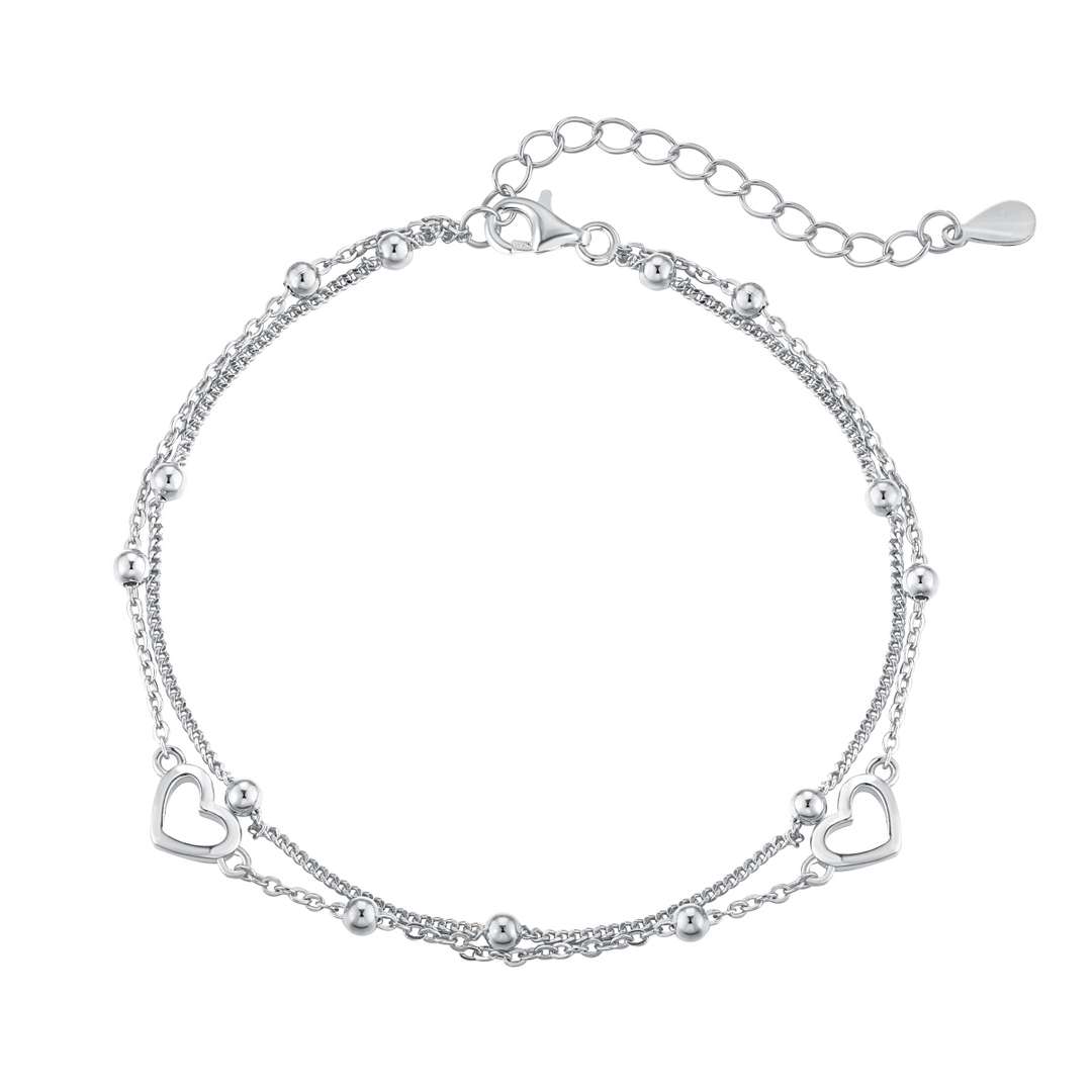 [Perla Lux]Dainty Double Layer Love Heart Bracelet