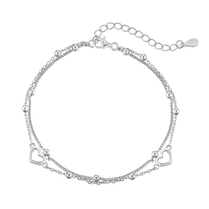 [Perla Lux]Dainty Double Layer Love Heart Bracelet