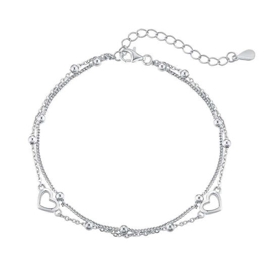 [Perla Lux]Dainty Double Layer Love Heart Bracelet