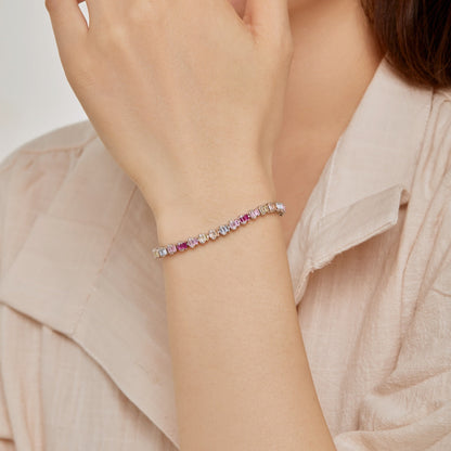 [Perla Lux]Delicate Colorful Emerald Cut Party Bracelet