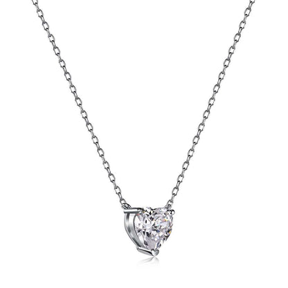 [Perla Lux]Heart Shape Main Stone Pendant Collarbone Necklace