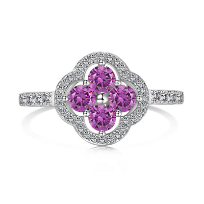 [Perla Lux]Four Leaf Clover Flower Design Ring