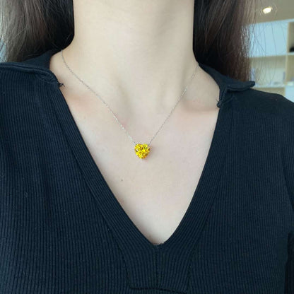 [Perla Lux]6.0 carat Radiant Heart Shape Necklace
