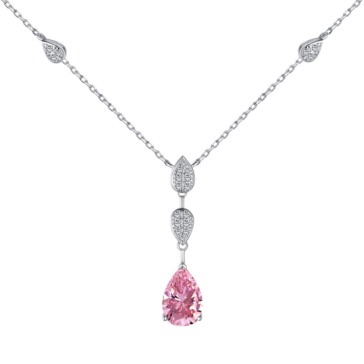 [Perla Lux]Dazzling Pear Cut Necklace
