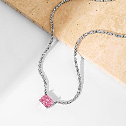 [Perla Lux]4.0 Carat Elegant Radiant Cut Necklace