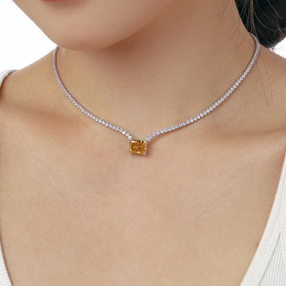 [Perla Lux]4.0 Carat Elegant Radiant Cut Necklace
