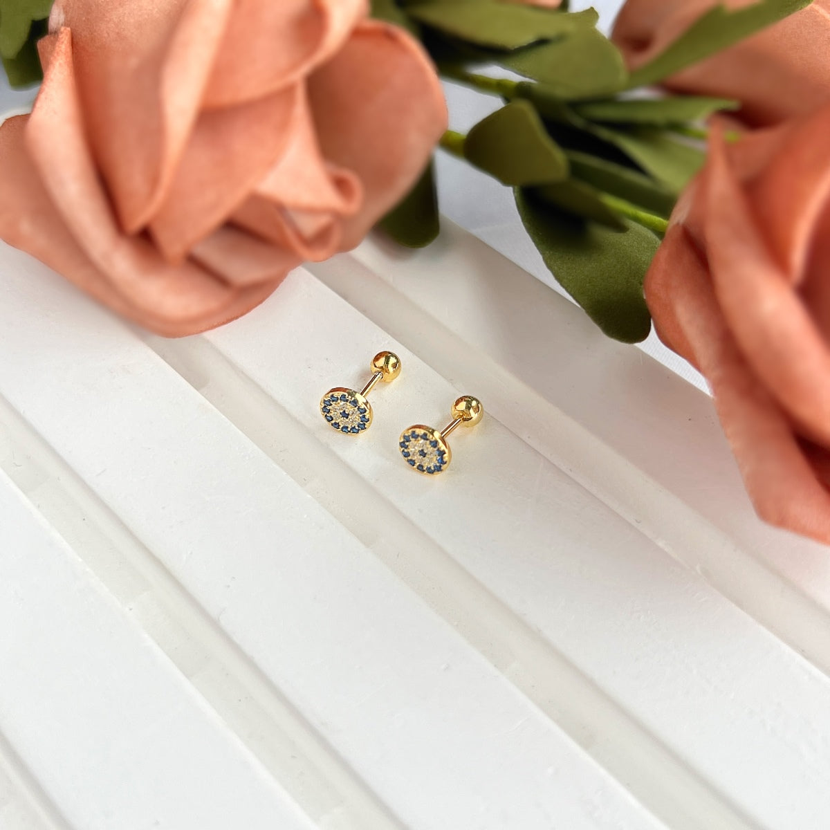 [Perla Lux]Devil's Eye Ear Bone Nail Earrings