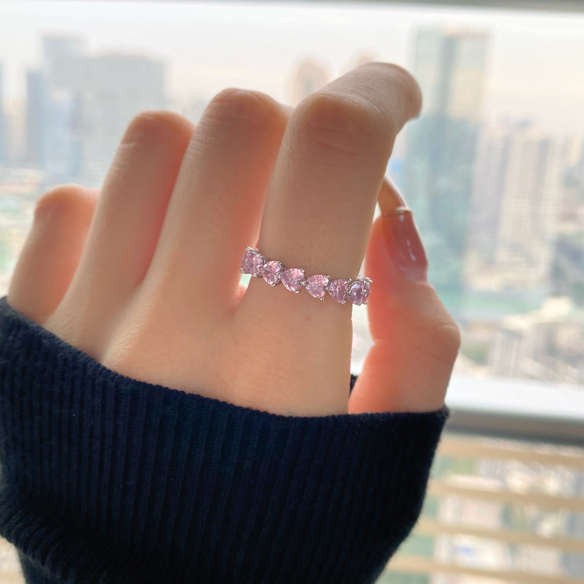 [Perla Lux]0.25 Carat Radiant Romance Heart Cut Lover Ring