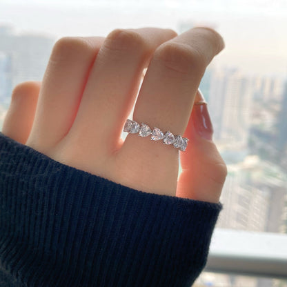 [Perla Lux]0.25 Carat Radiant Romance Heart Cut Lover Ring