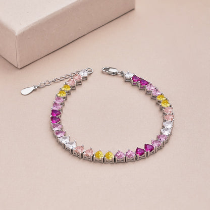 [Perla Lux]Luxurious Colorful Romantic Heart Shape Lover Bracelet