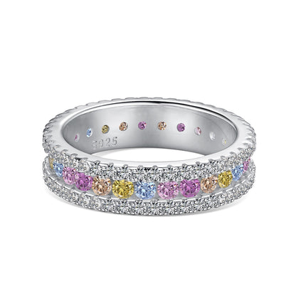 [Perla Lux]Delicate Colorful Round Cut Daily Ring