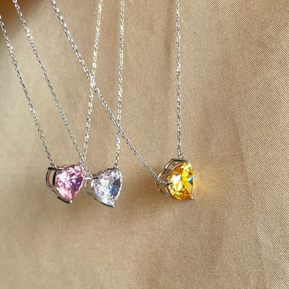 [Perla Lux]6.0 carat Radiant Heart Shape Necklace