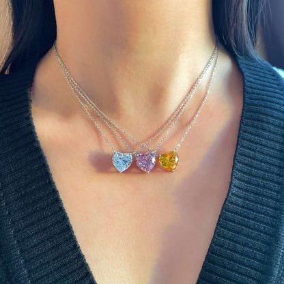 [Perla Lux]6.0 carat Radiant Heart Shape Necklace