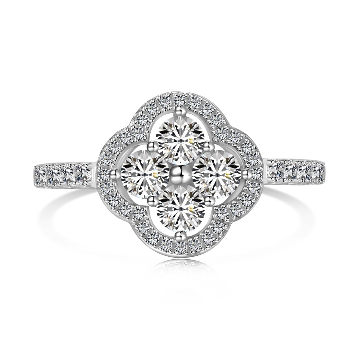[Perla Lux]Four Leaf Clover Flower Design Ring