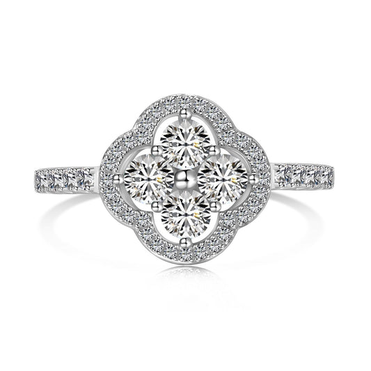 [Perla Lux]Four Leaf Clover Flower Design Ring