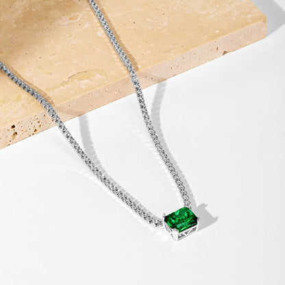 [Perla Lux]4.0 Carat Elegant Radiant Cut Necklace