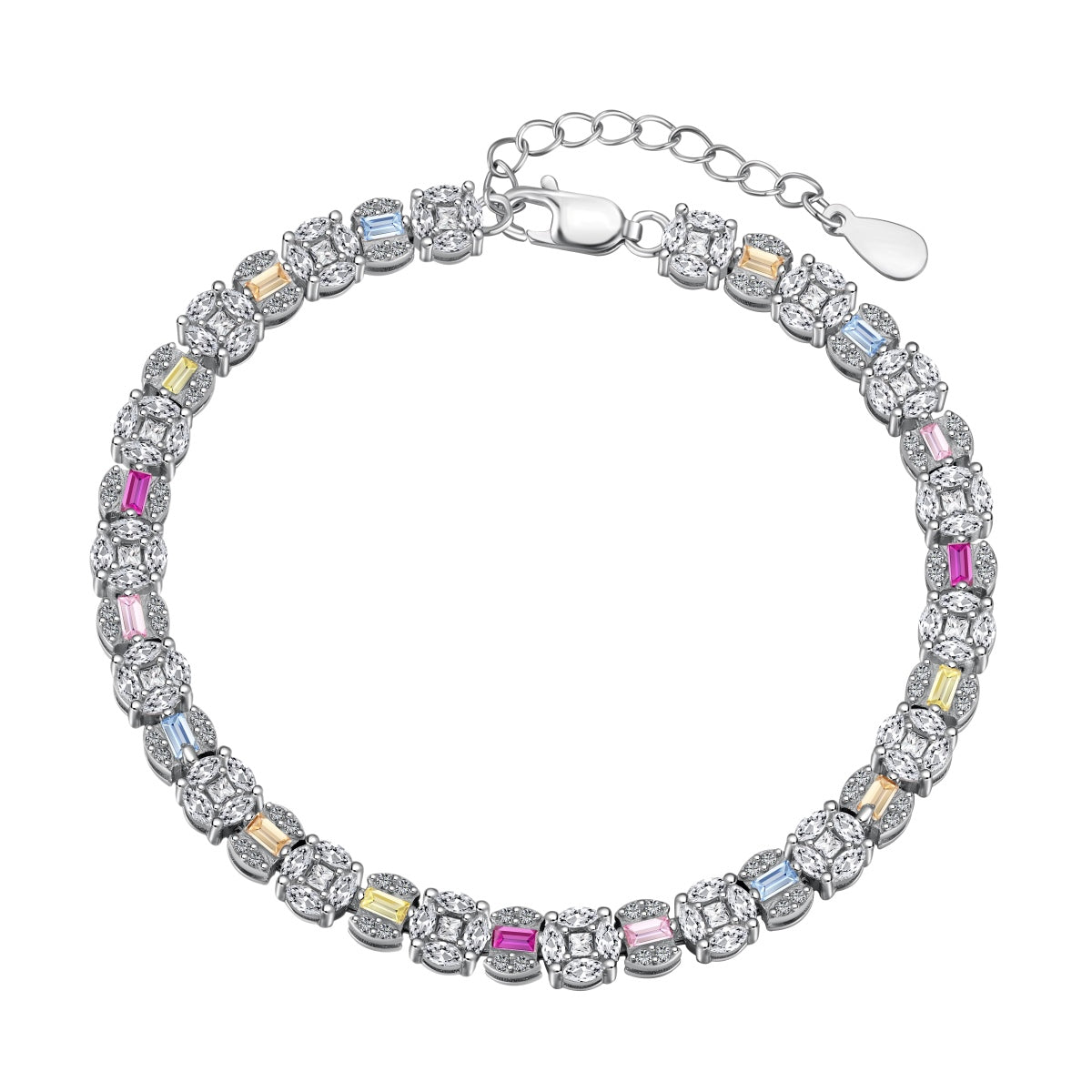 [Perla Lux]Dazzling Radiant Multi Cut Daily Bracelet