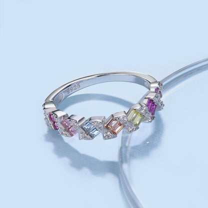 [Perla Lux]Delicate Vibrant Emerald Cut Daily Ring