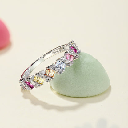 [Perla Lux]Delicate Vibrant Emerald Cut Daily Ring
