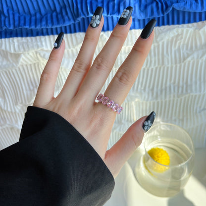 [Perla Lux]Dainty Elongated Cushion Cut Tennis Ring