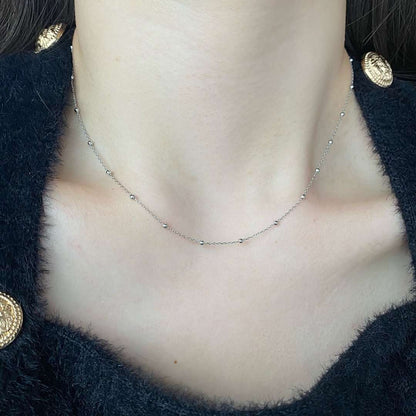 [Perla Lux]Small Bead Clavicle Chain Simple Necklace
