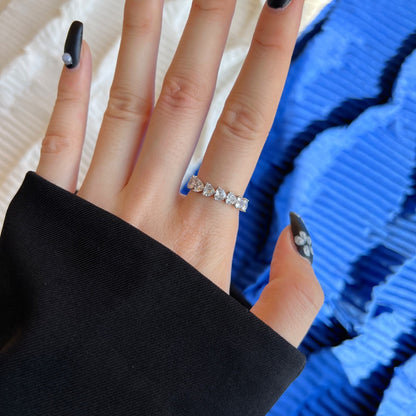 [Perla Lux]0.25 Carat Radiant Romance Heart Cut Lover Ring
