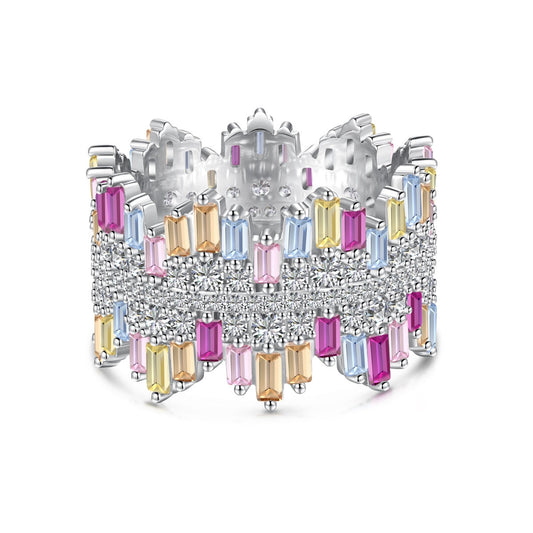 [Perla Lux]Luxurious Colorful Radiant Cut Daily Ring