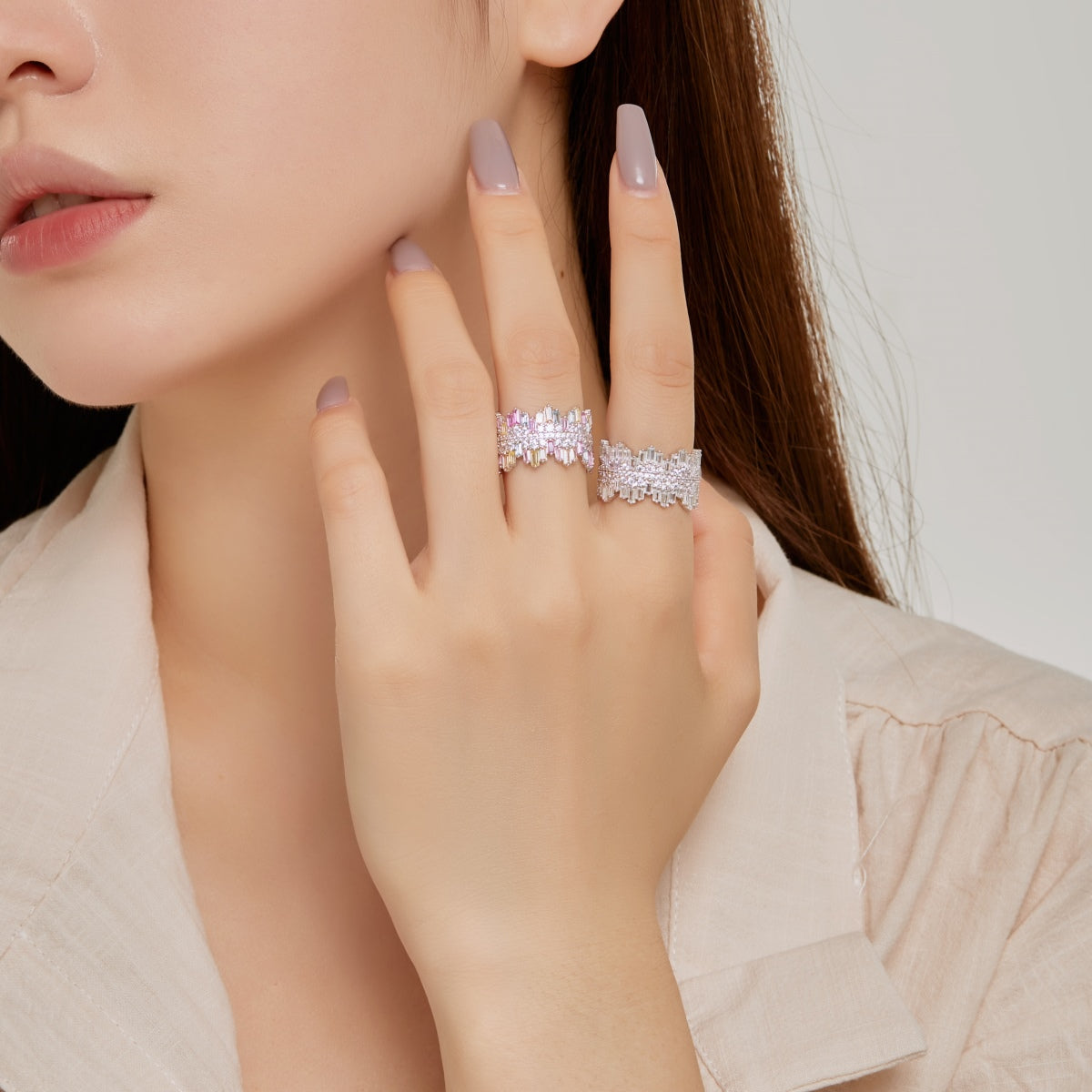 [Perla Lux]Luxurious Colorful Radiant Cut Daily Ring