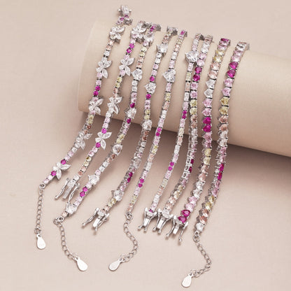 [Perla Lux]Delicate Colorful Emerald Cut Party Bracelet