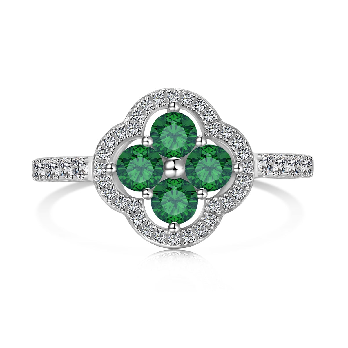 [Perla Lux]Four Leaf Clover Flower Design Ring