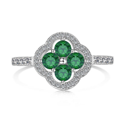 [Perla Lux]Four Leaf Clover Flower Design Ring