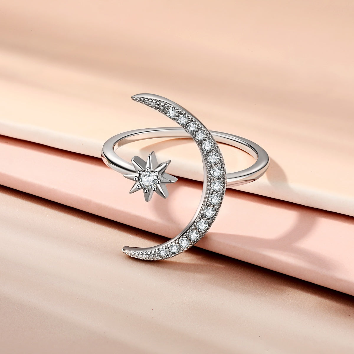 [Perla Lux]Eternity Moon & Star Ring