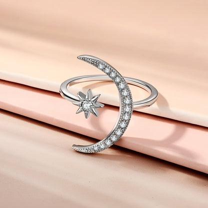 [Perla Lux]Eternity Moon & Star Ring
