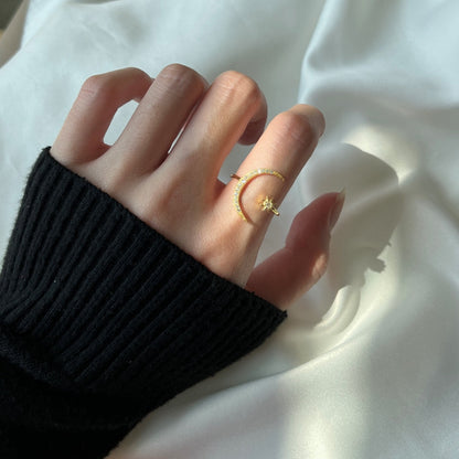 [Perla Lux]Eternity Moon & Star Ring