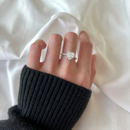[Perla Lux]Eternity Splashy Romantic Heart Shape Lover Ring